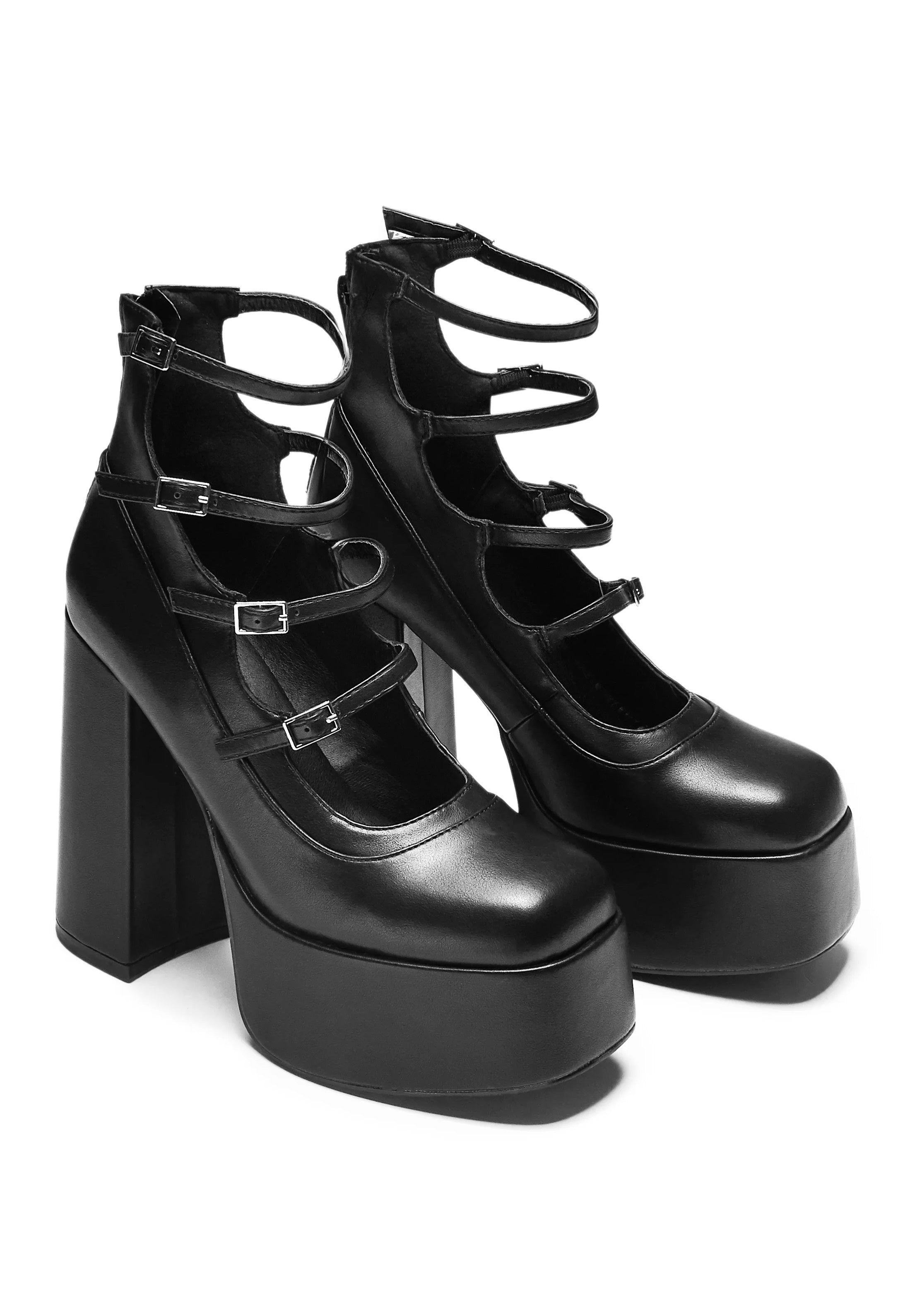 Koi Footwear - Gurren Strappy Platform Black - Heels | Women-Image