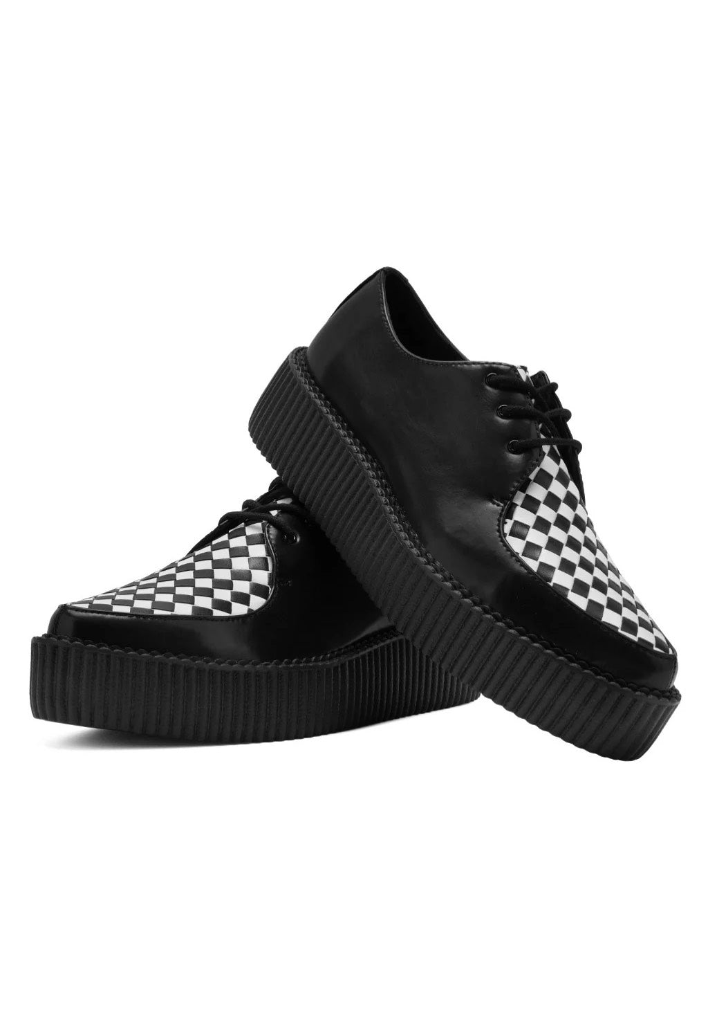 T.U.K. - Viva High Pointed Black/White Woven - Shoes | Men-Image