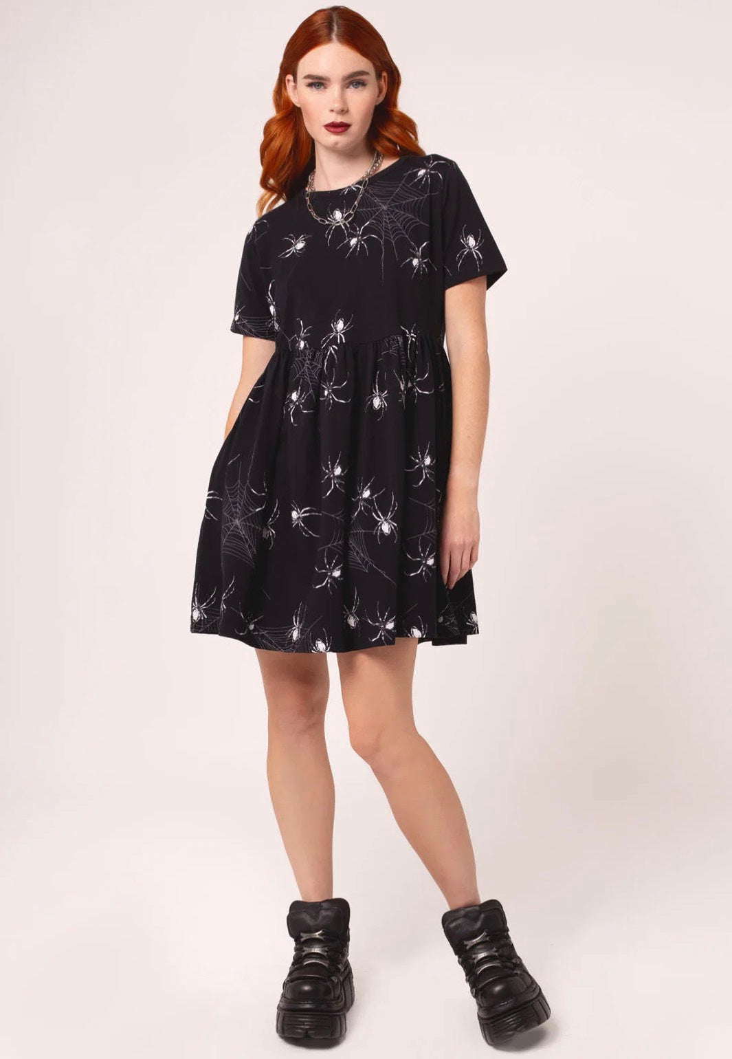 Hellbunny - Grungy Spider Mini Black - Dress | Women-Image