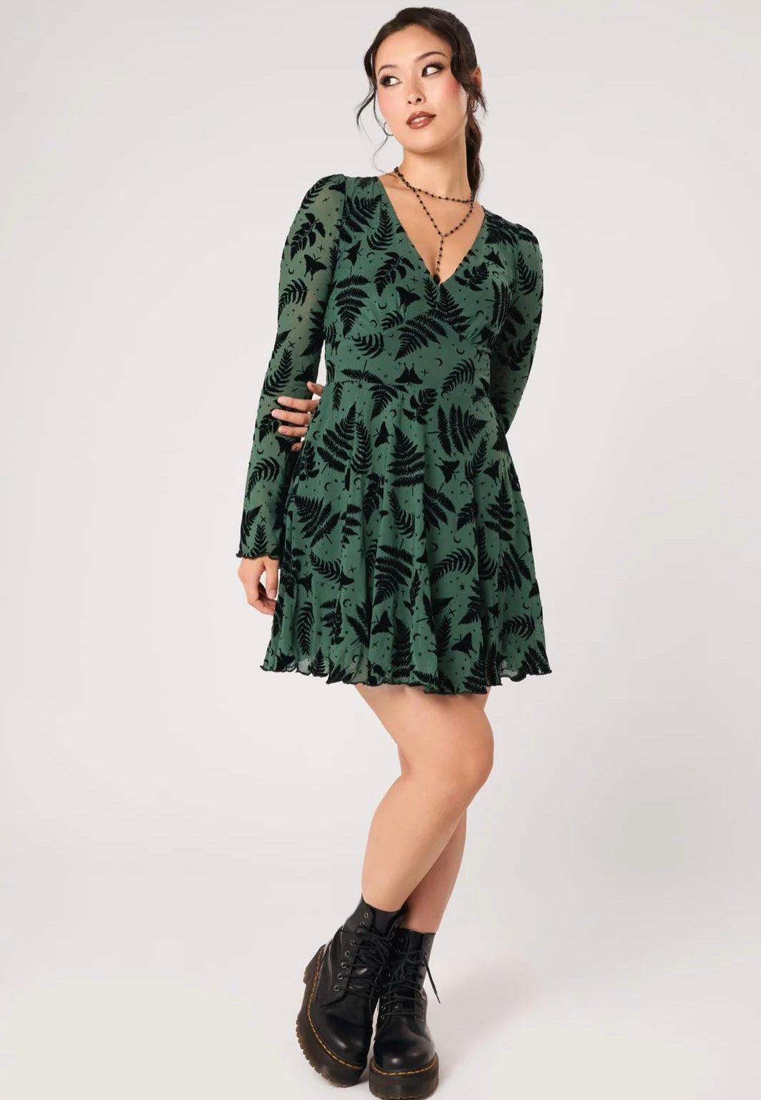 Hellbunny Fearn Mini Green Dress