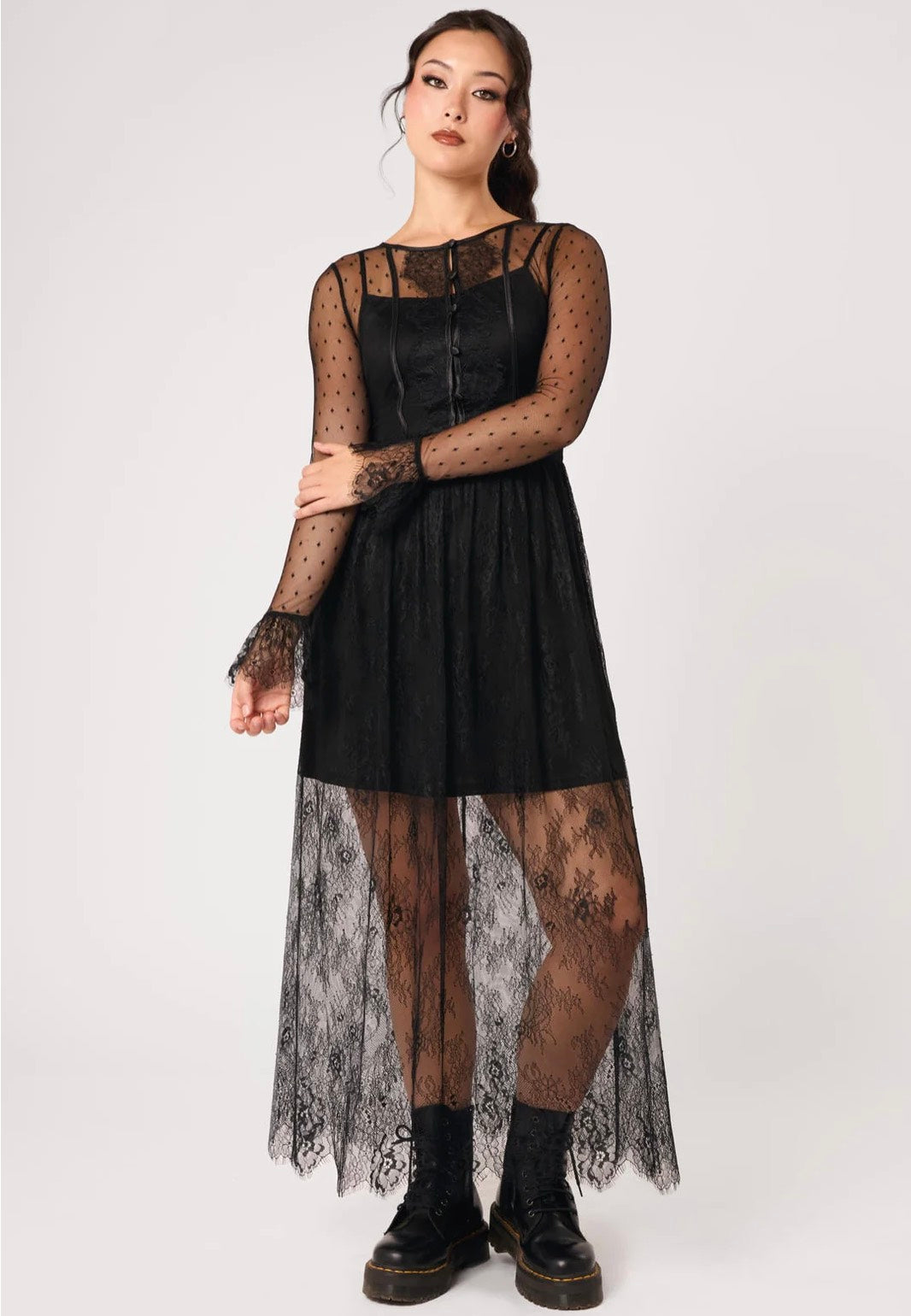 Hellbunny Dark Knight Midi Black Kleid