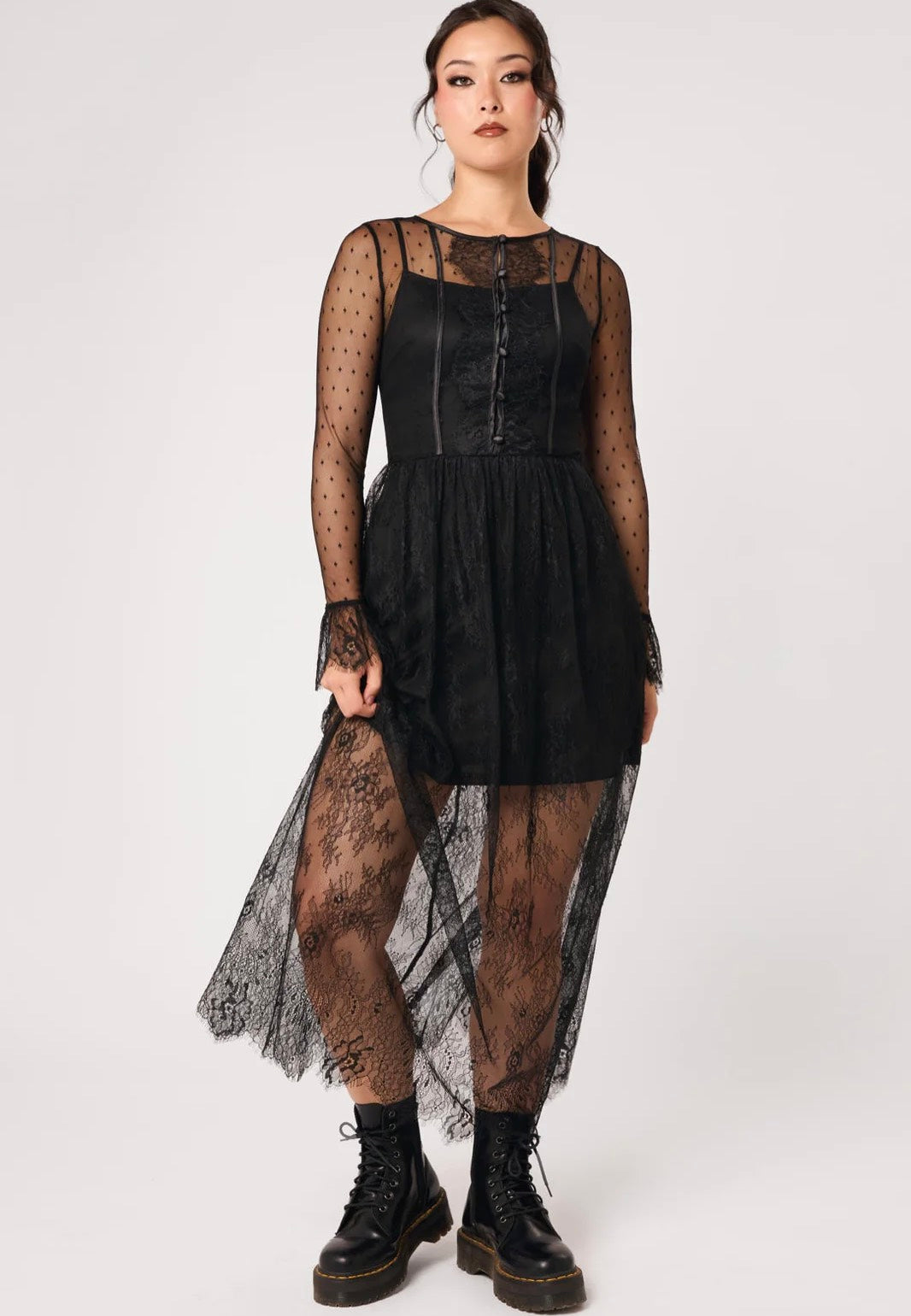 Hellbunny Dark Knight Midi Black Kleid
