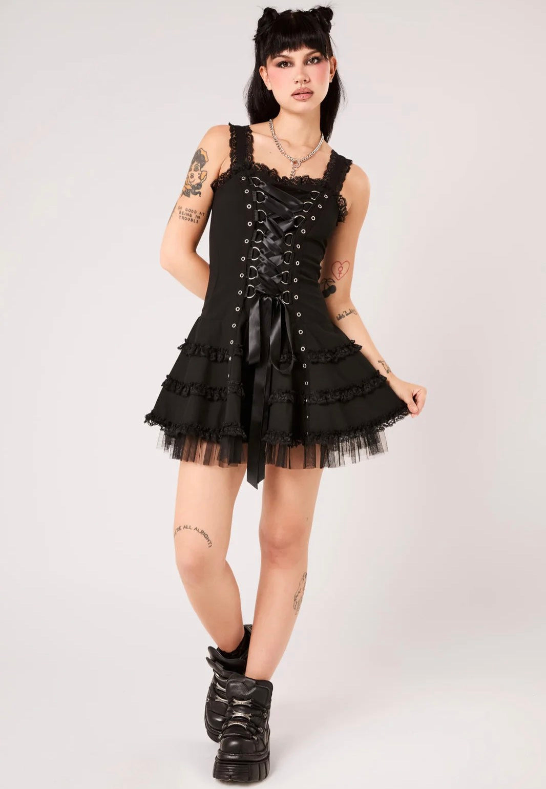 Hellbunny Harley Plain Black Kleid