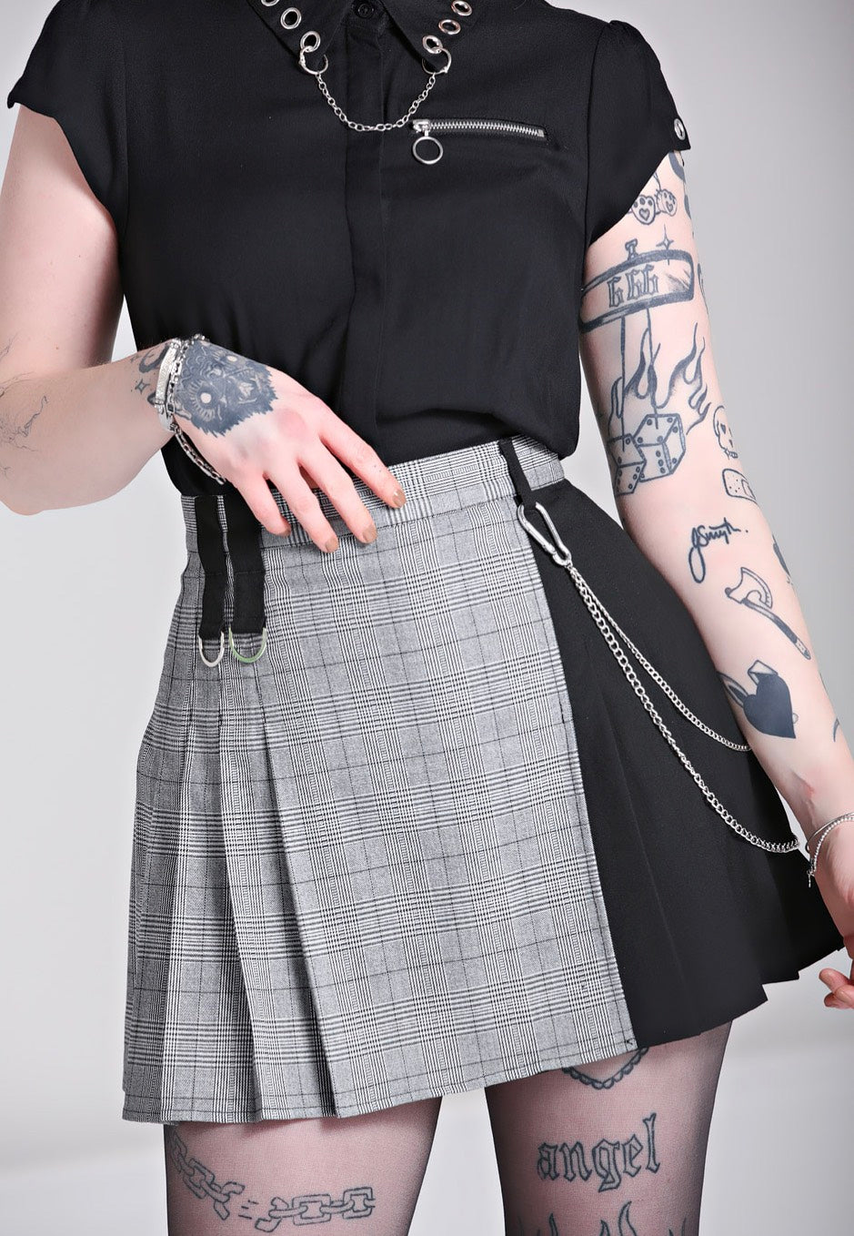 Hellbunny - Mina Grey - Skirt | Women-Image