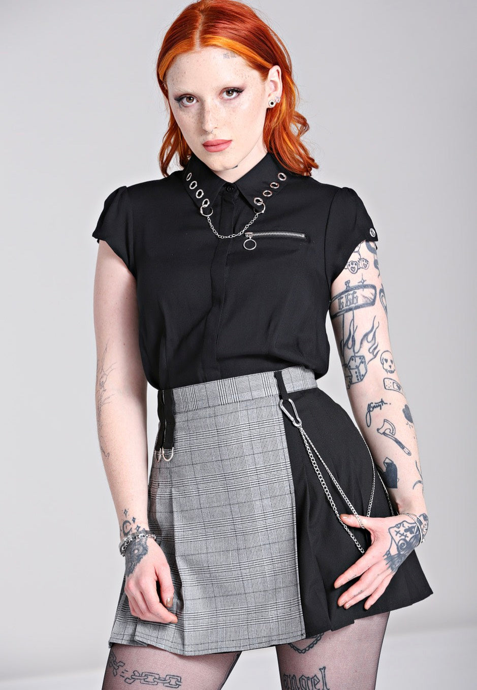 Hellbunny - Mina Grey - Skirt | Women-Image