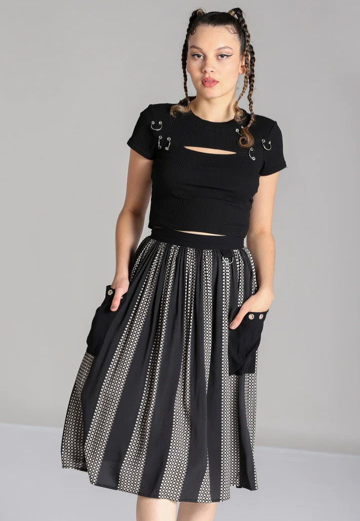 Hellbunny - Lita Black/Grey - Skirt