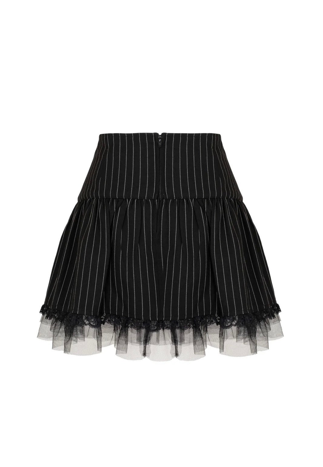 Hellbunny Quinzel C Pinstripe Black/White Minifalda
