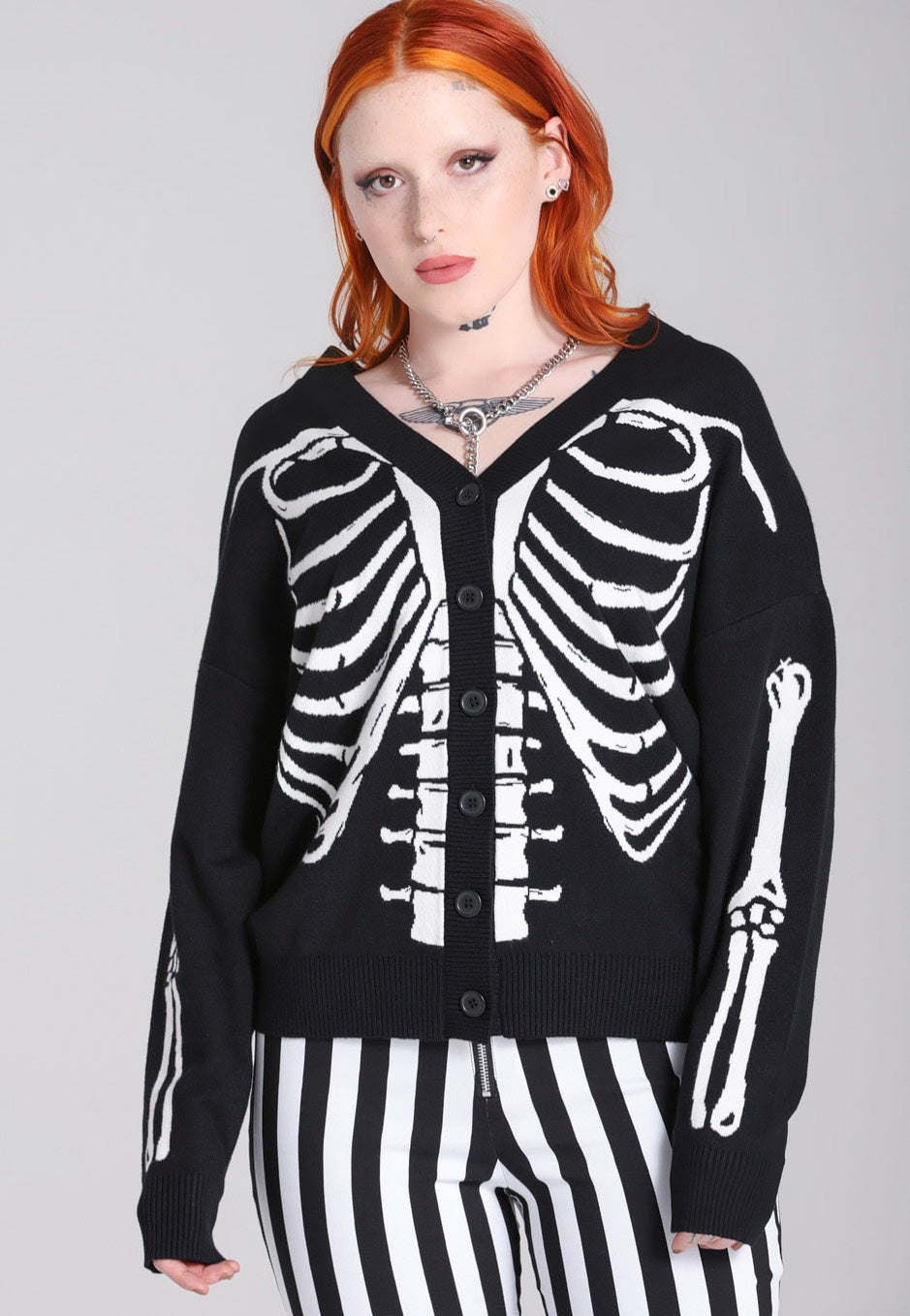 Hellbunny - Skeleton Black/White - Cardigan