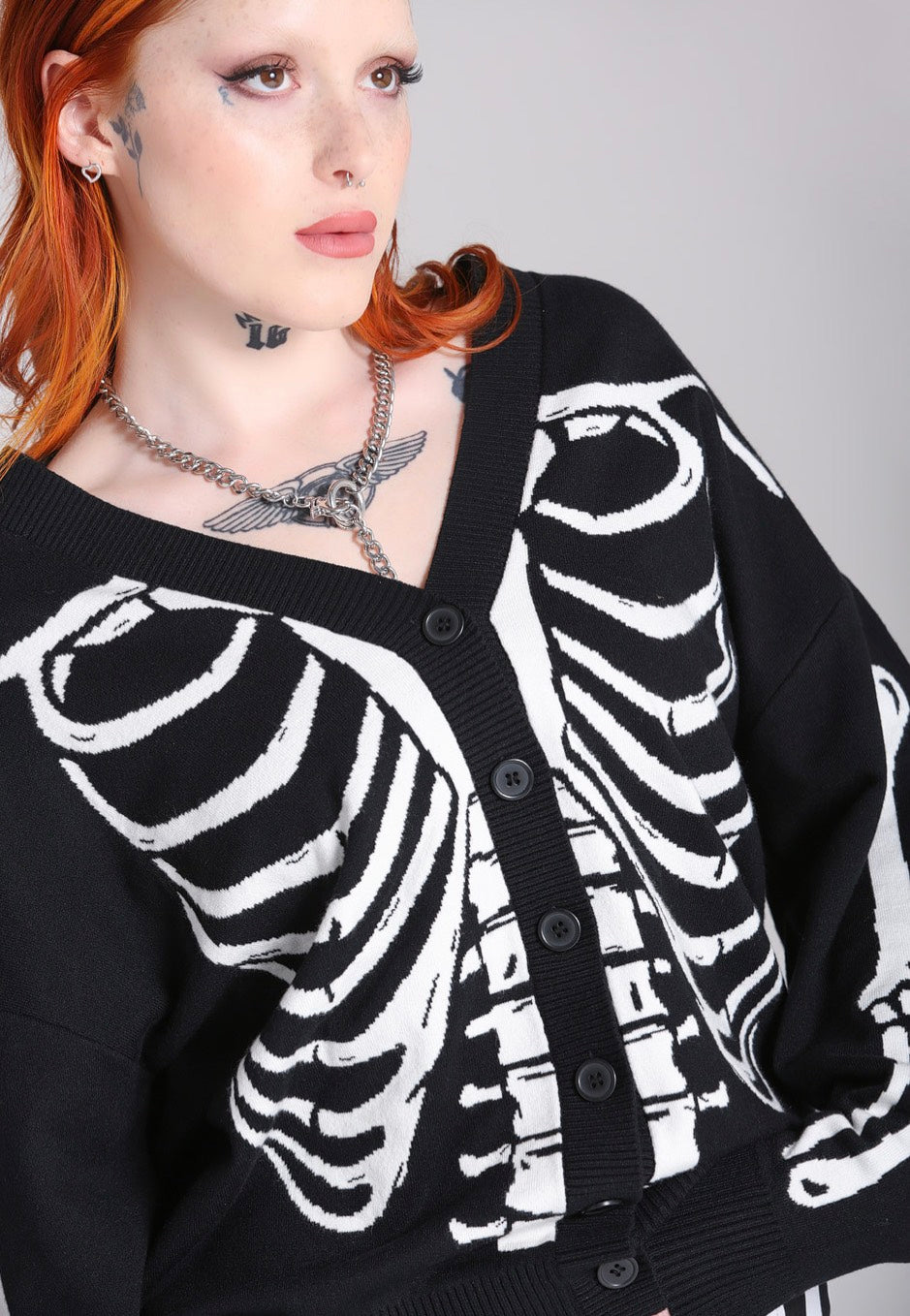 Hellbunny - Skeleton Black/White - Cardigan