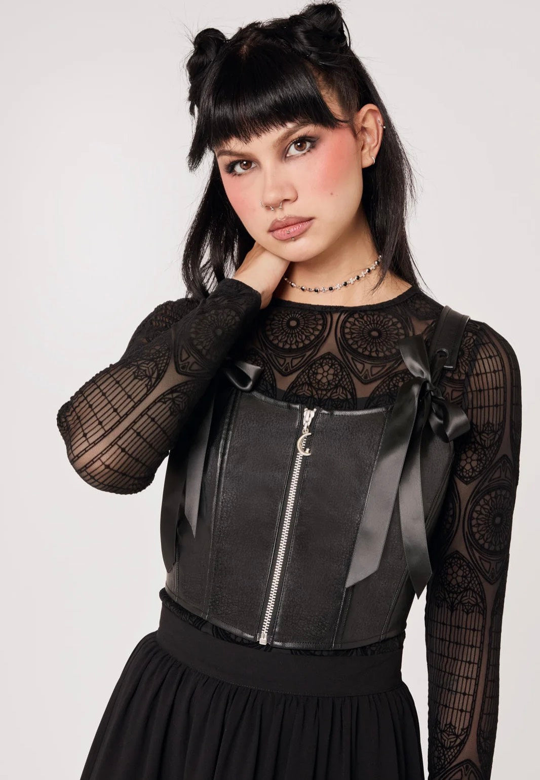 Hellbunny Black Steel Black Corset