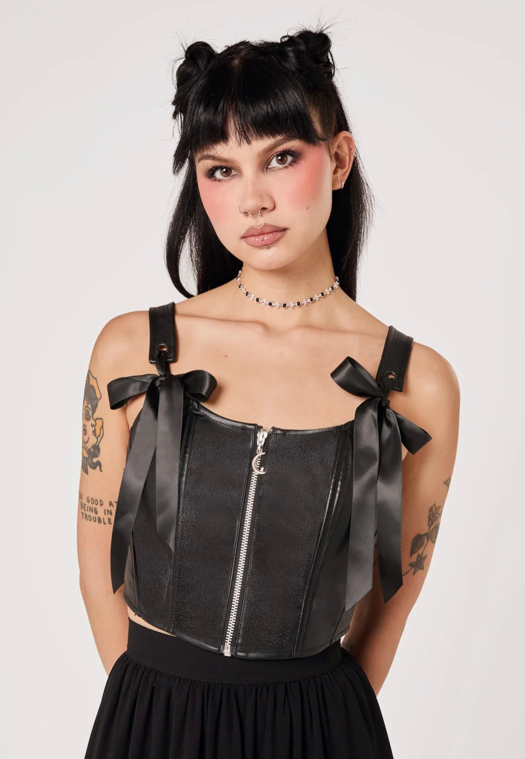 Hellbunny Black Steel Black Corset