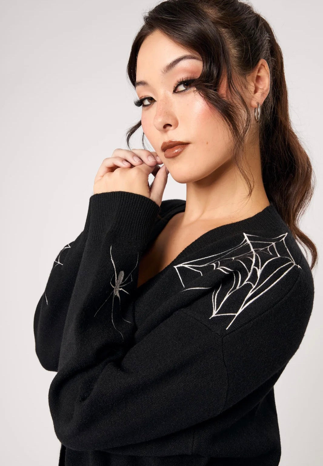 Hellbunny Spooked Black/White Cardigan