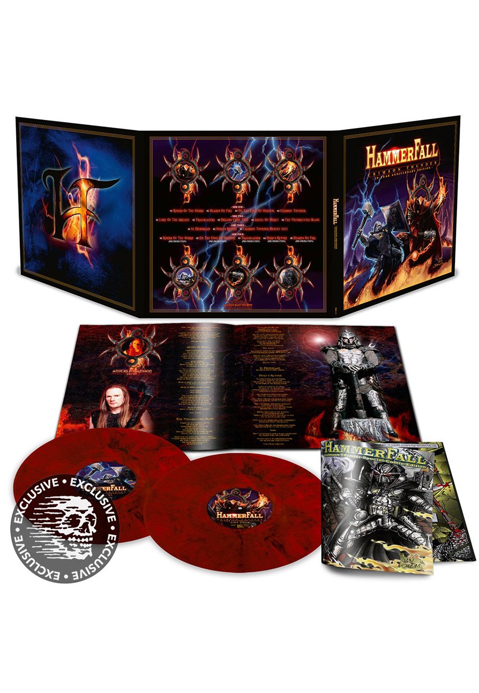 Hammerfall - Crimson Thunder - 20 Year Anniversary Red/Black - Marbled 2 Vinyl
