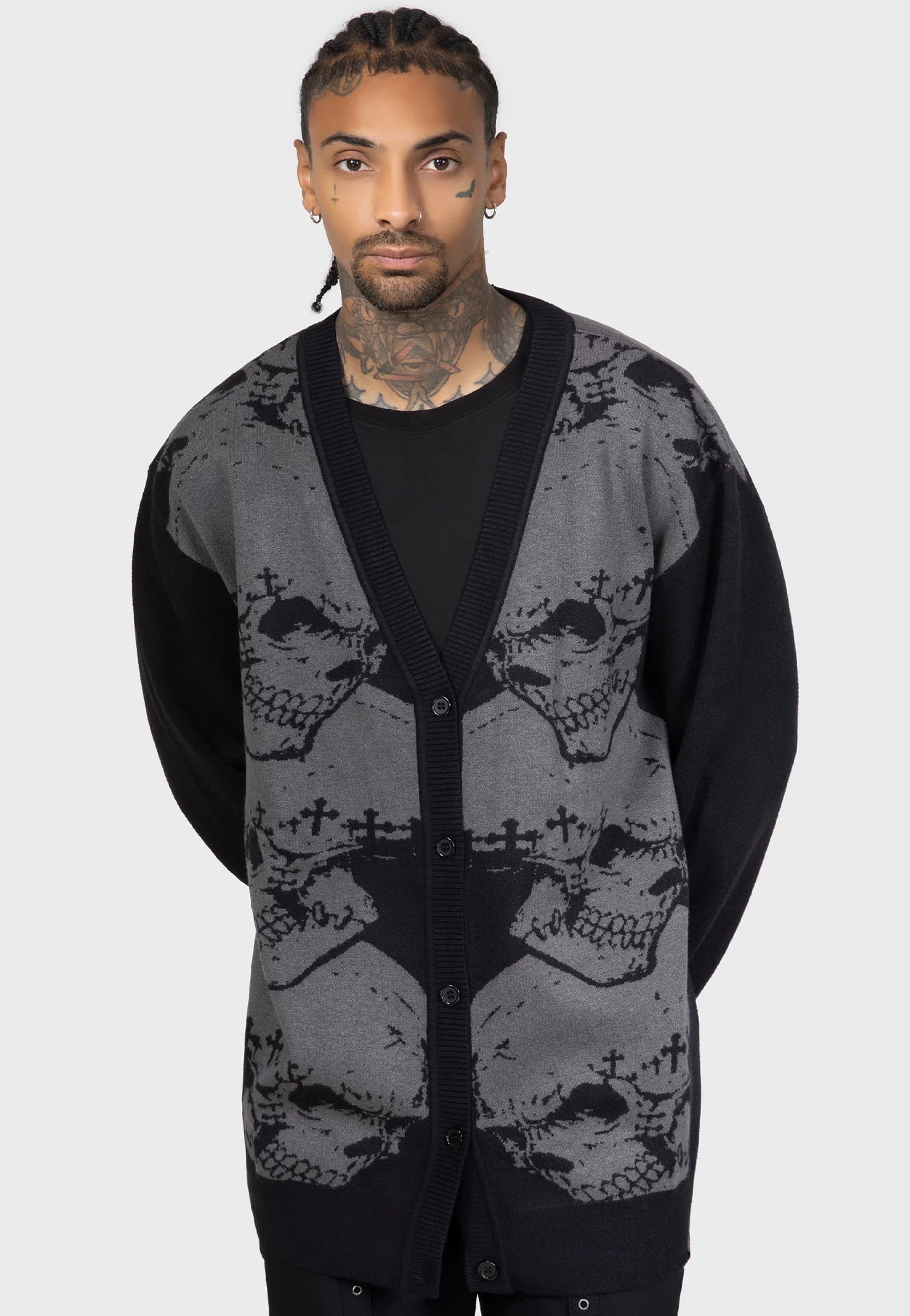 Killstar x Alchemy England - Headstone Knit - Cardigan | Men-Image