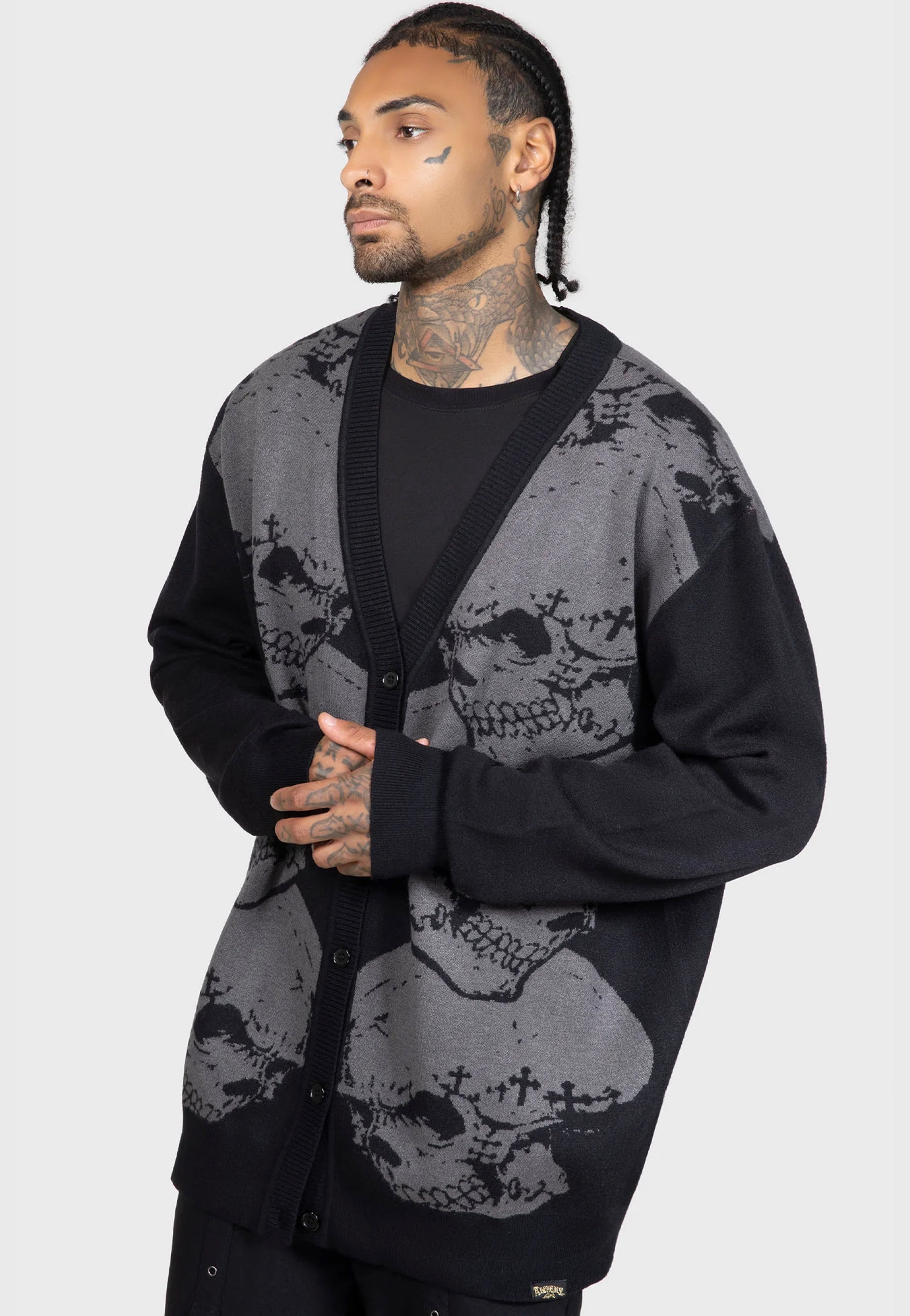 Killstar x Alchemy England - Headstone Knit - Cardigan | Men-Image