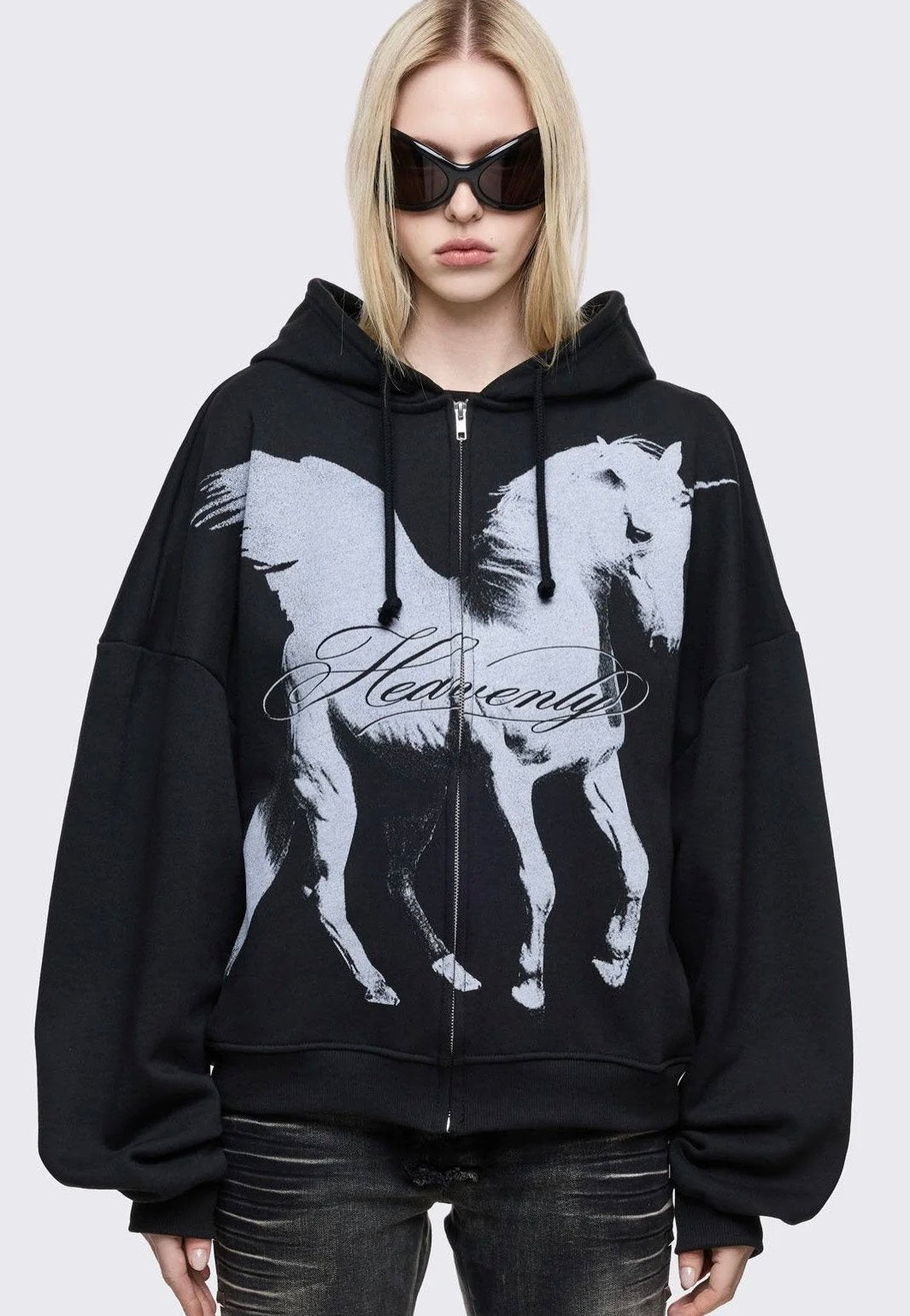 Minga London - Heavenly Alicorn Zip Up Black - Zipper | Women-Image