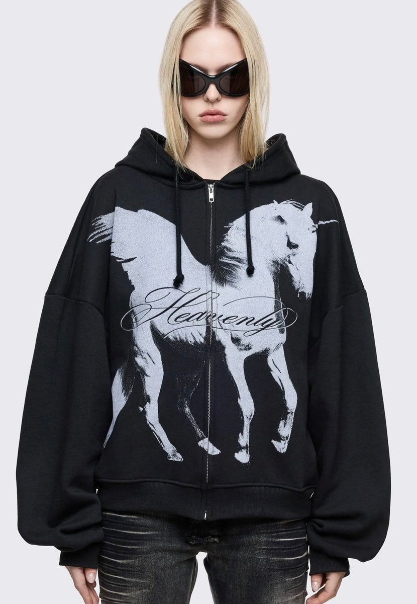 Minga London - Heavenly Alicorn Zip Up Black - Zipper | Nuclear Blast