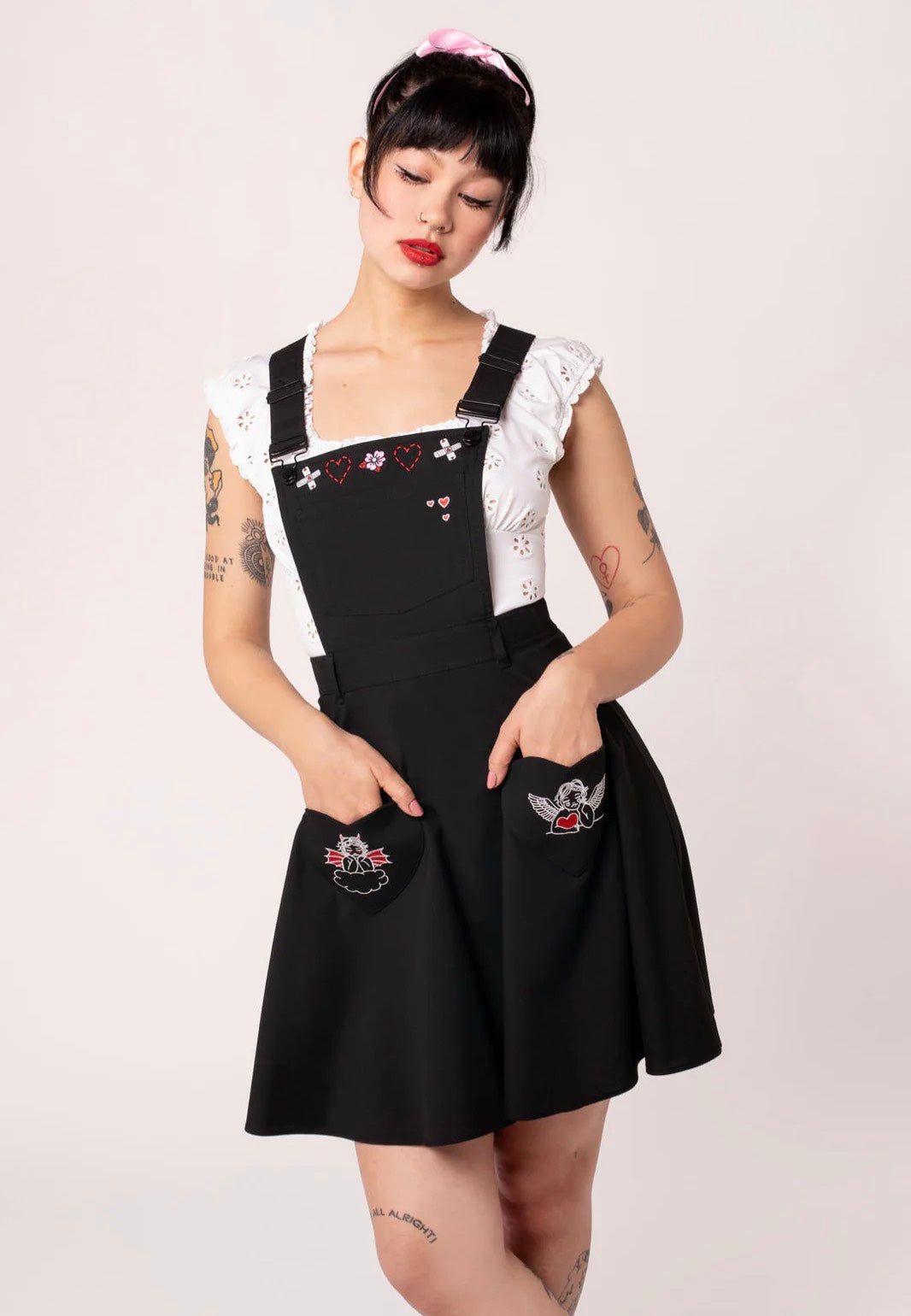 Hellbunny - Cupid Pinafore Black  - Dress | Women-Image
