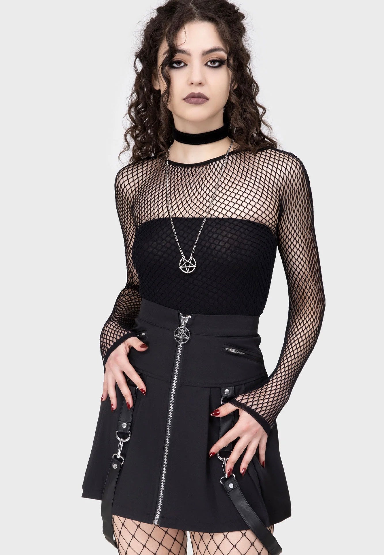 Killstar - Hellrazor Fishnet Black - Top | Women-Image