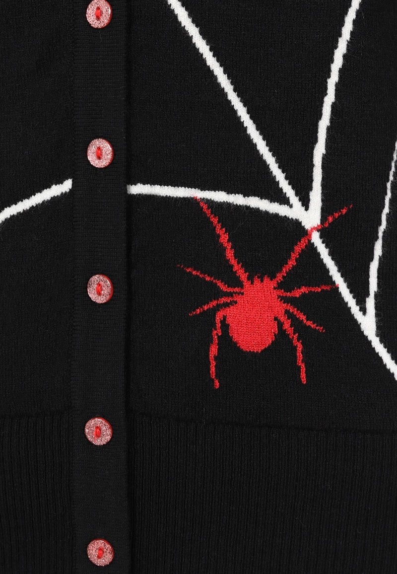 Hellbunny - In A Web Black-Red - Cardigan