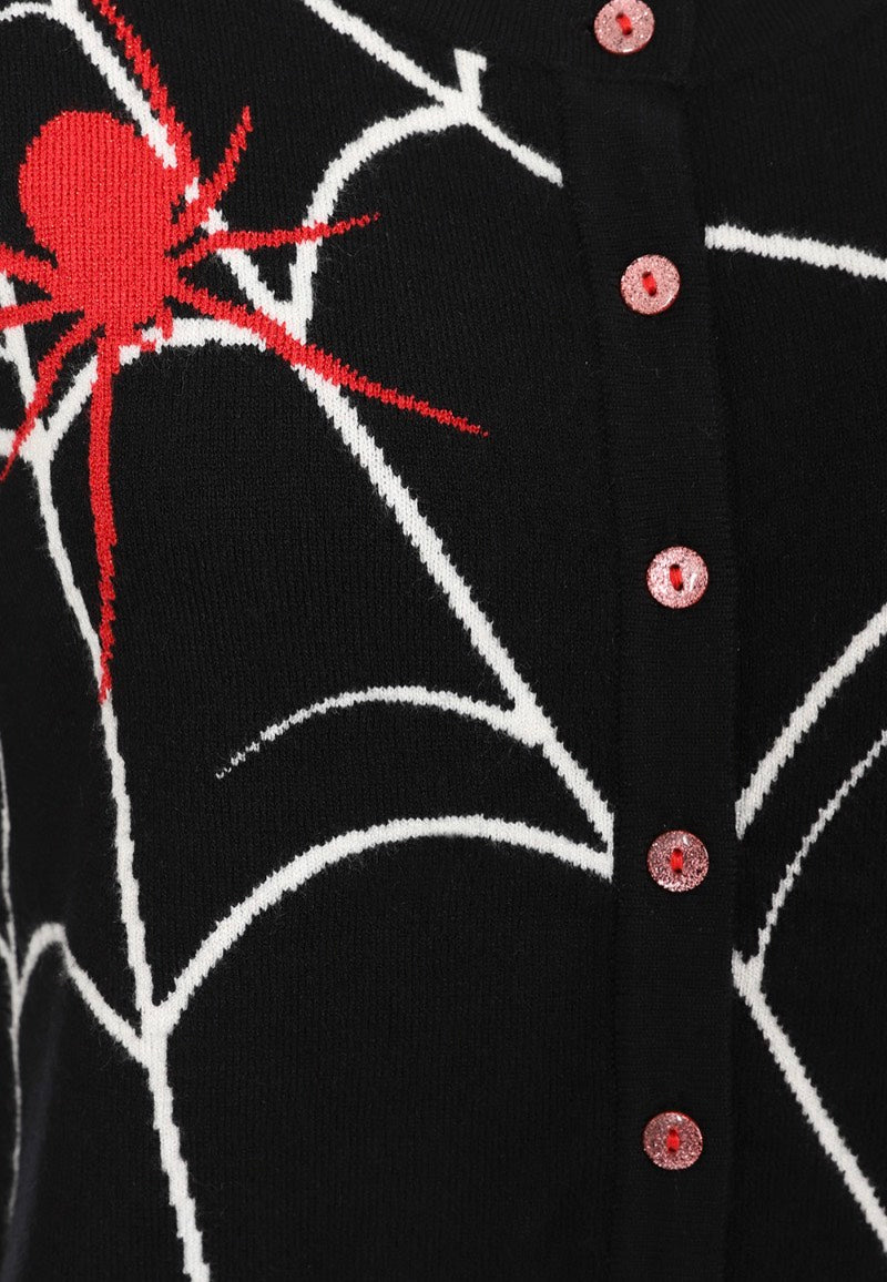 Hellbunny - In A Web Black-Red - Cardigan