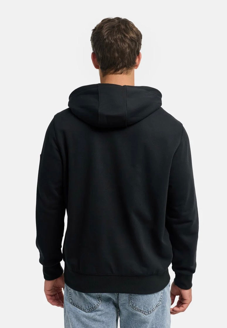 Indicode Tavwin Half Zip Jet Black Hoodie