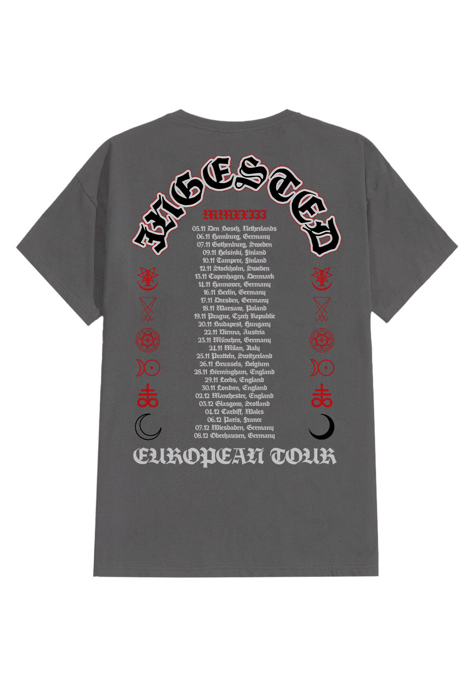 Ingested - Baphomet Tour 2023 Charcoal - T-Shirt