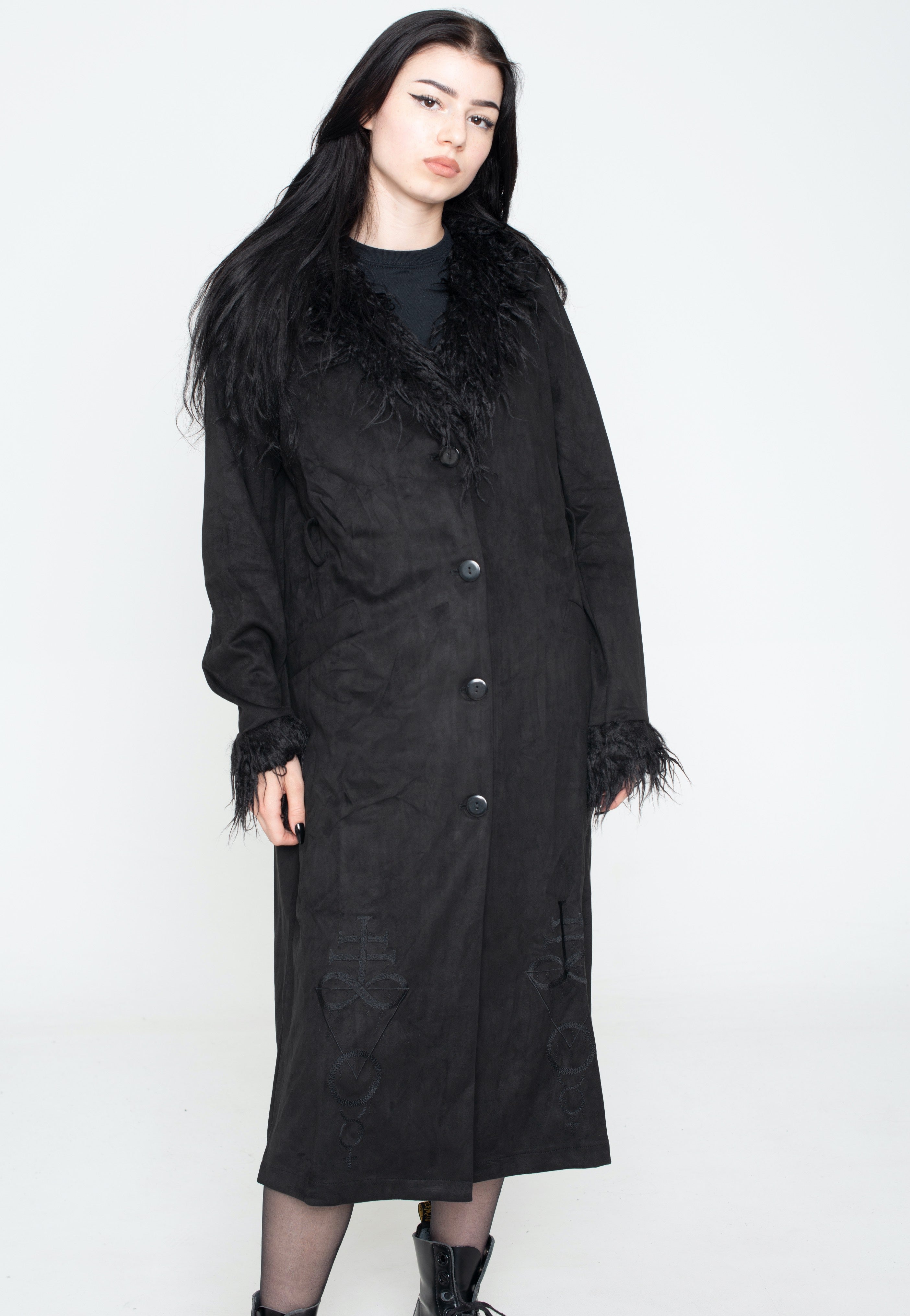 Jawbreaker - Spirited Embroidered Maxi Suede Black - Jacket