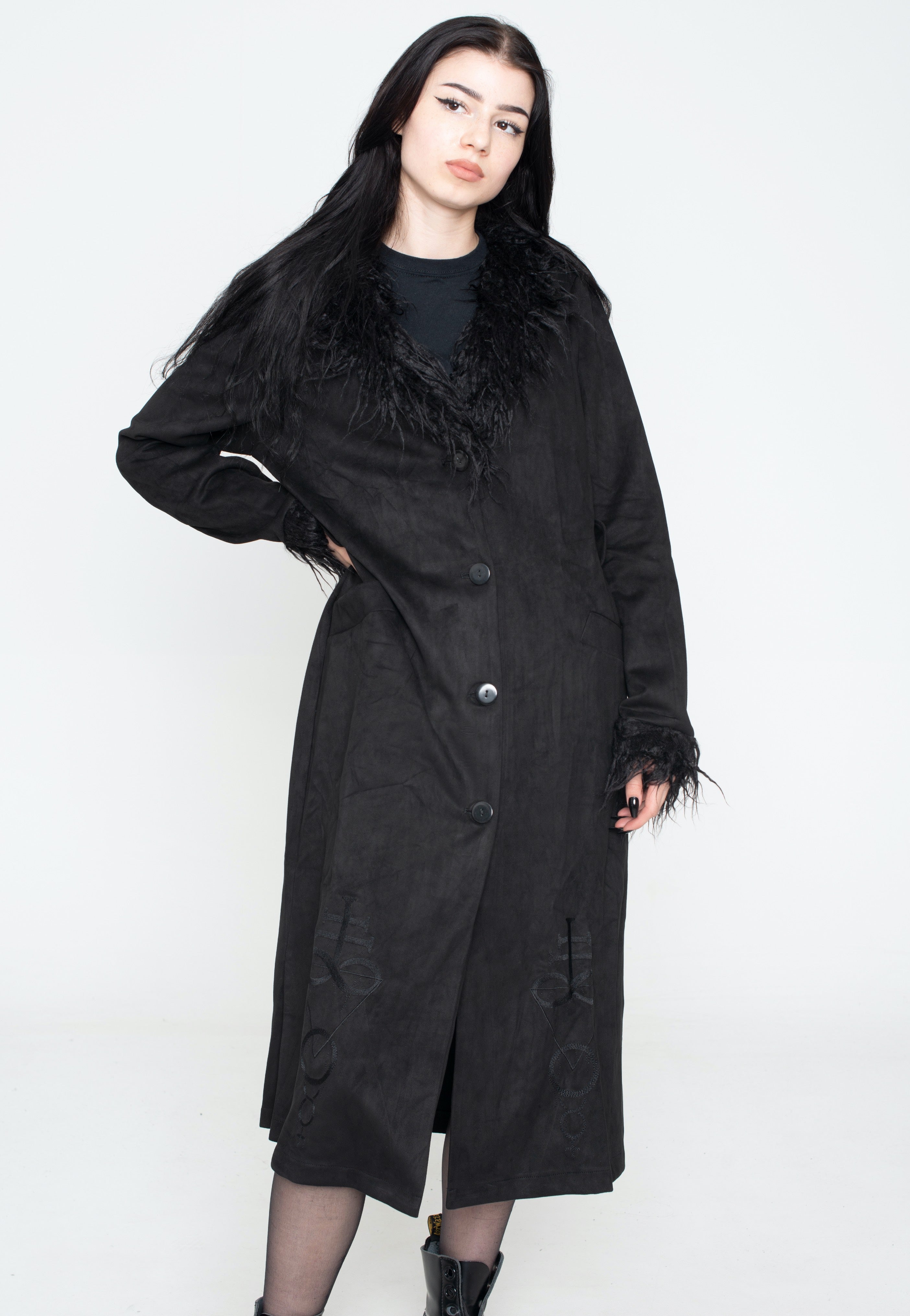 Jawbreaker - Spirited Embroidered Maxi Suede Black - Jacket