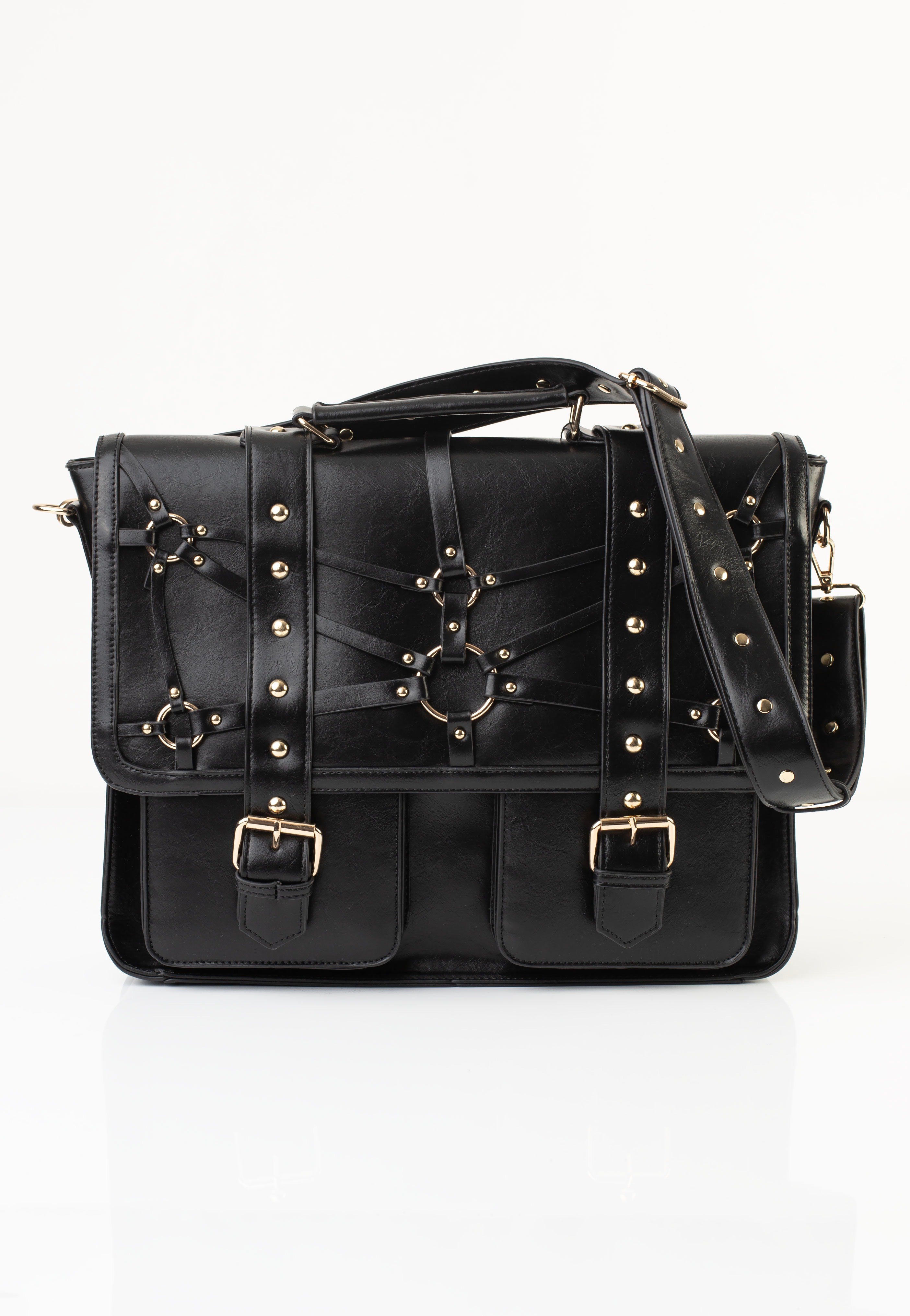 Jawbreaker - Studded Steampunk Postman Black - Bag | Neutral-Image