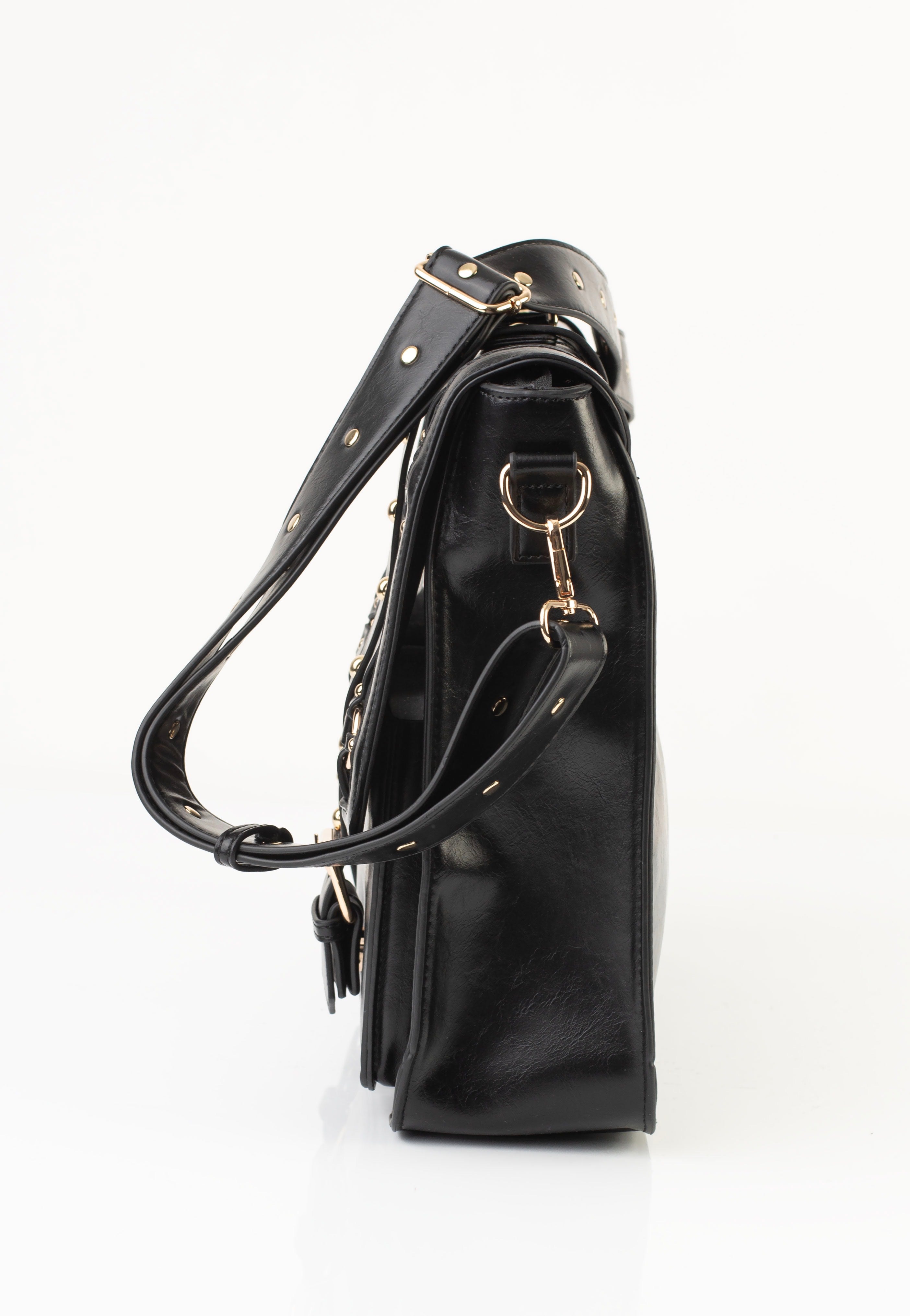 Jawbreaker - Studded Steampunk Postman Black - Bag | Neutral-Image