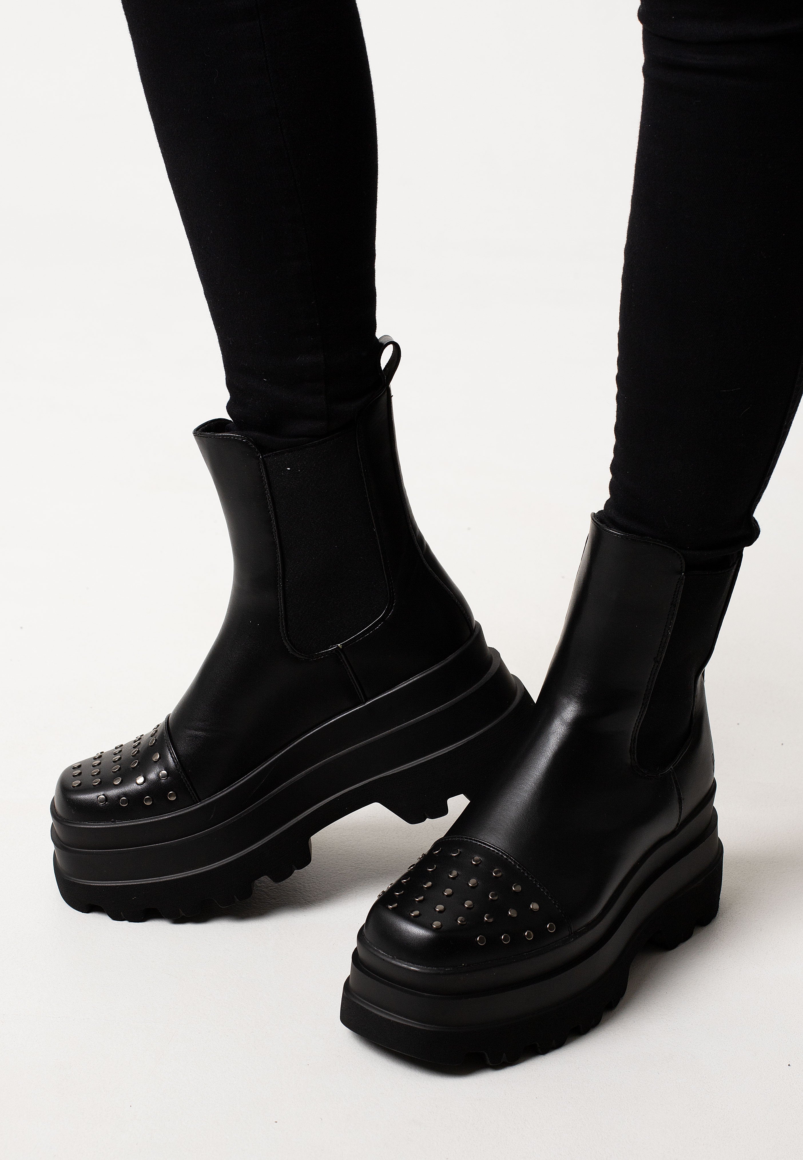 Koi Footwear - Silence Studded Trident Chelsea Black - Girl Shoes