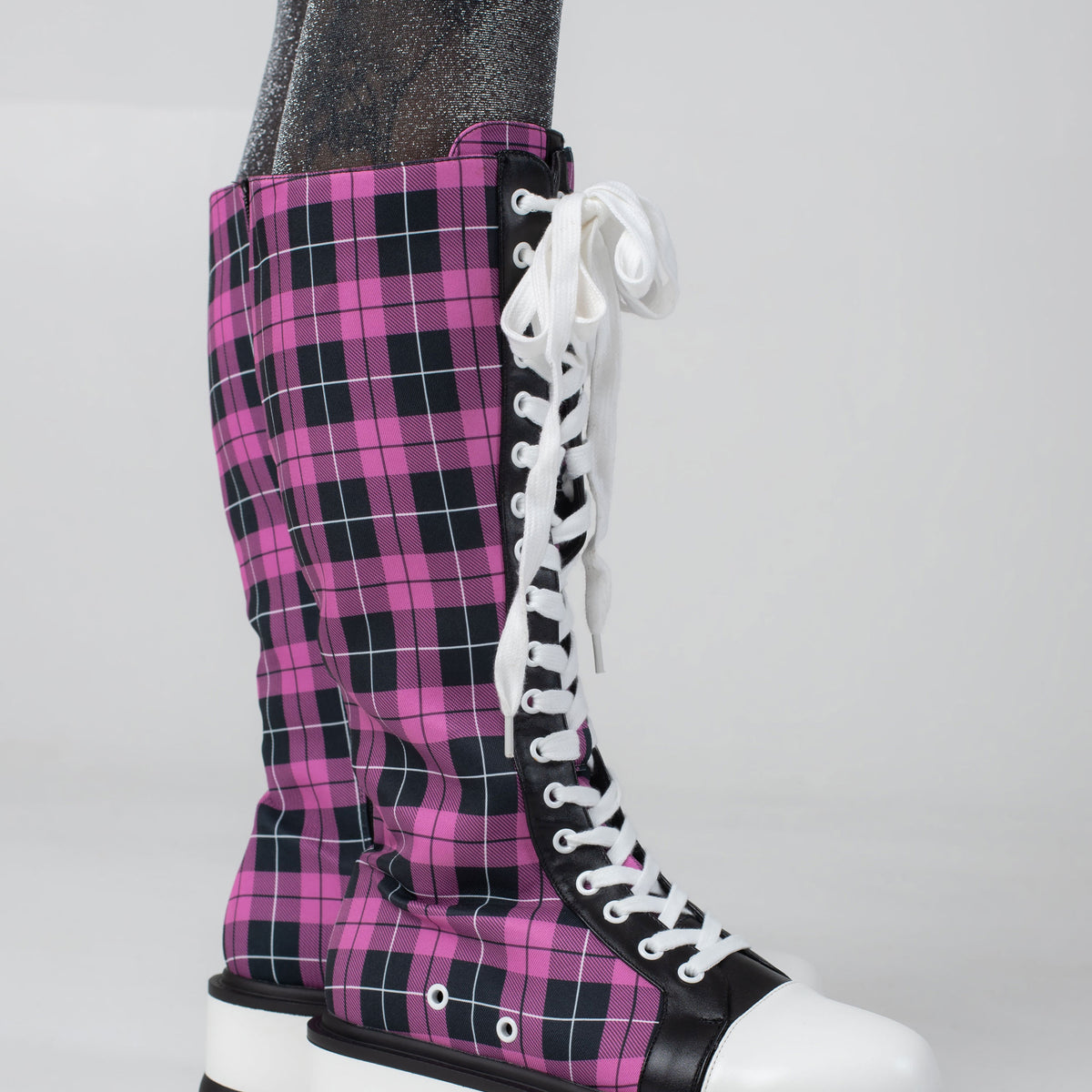 ⑧　◌。˚✩キキララ◌。˚✩ Koi Footwear - Irrelevant Long Platform Pink Check - Girl