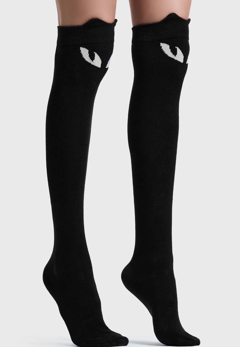 Killstar Keiko Kitty Knee High Multi Socken