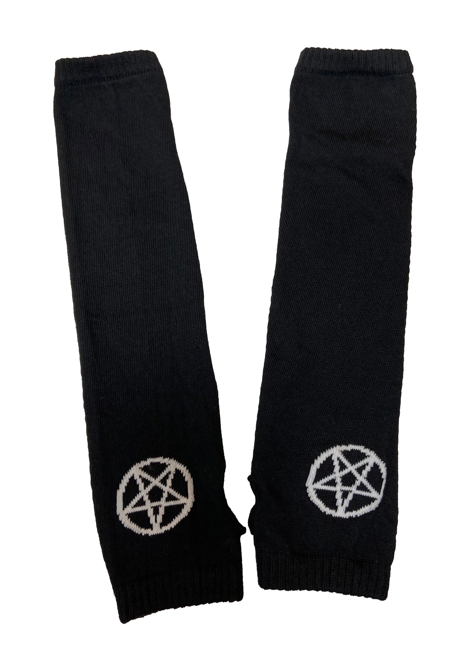 Pamela Mann - Knitted Pentagram Fingerless Black/White - Gloves | Neutral-Image