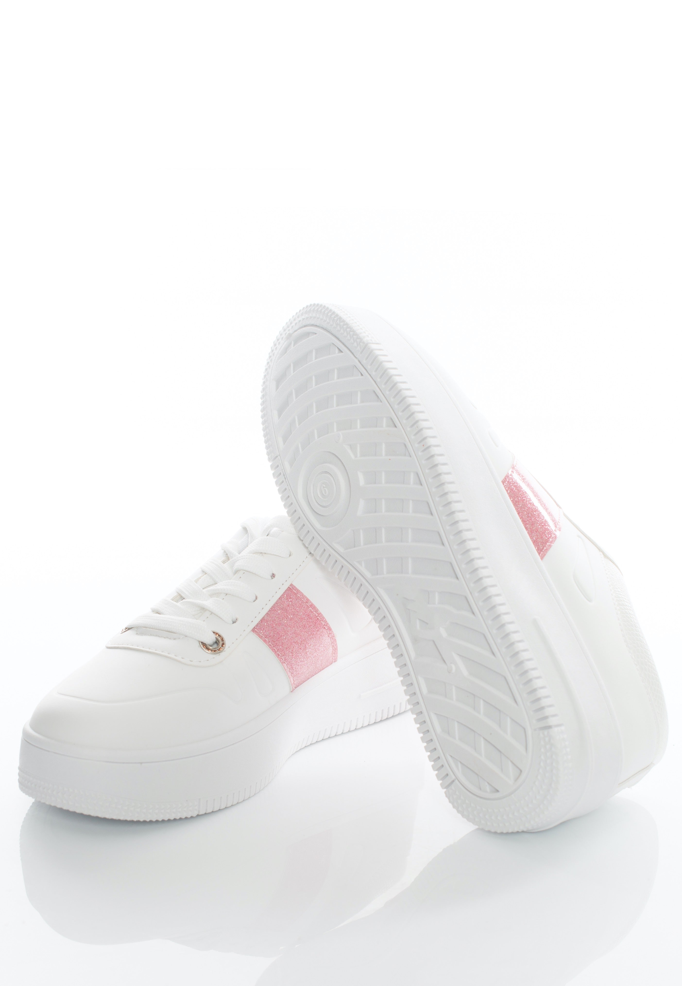 Koi Footwear - Eternia Pink Stripe Platform White - Girl Shoes | Women-Image