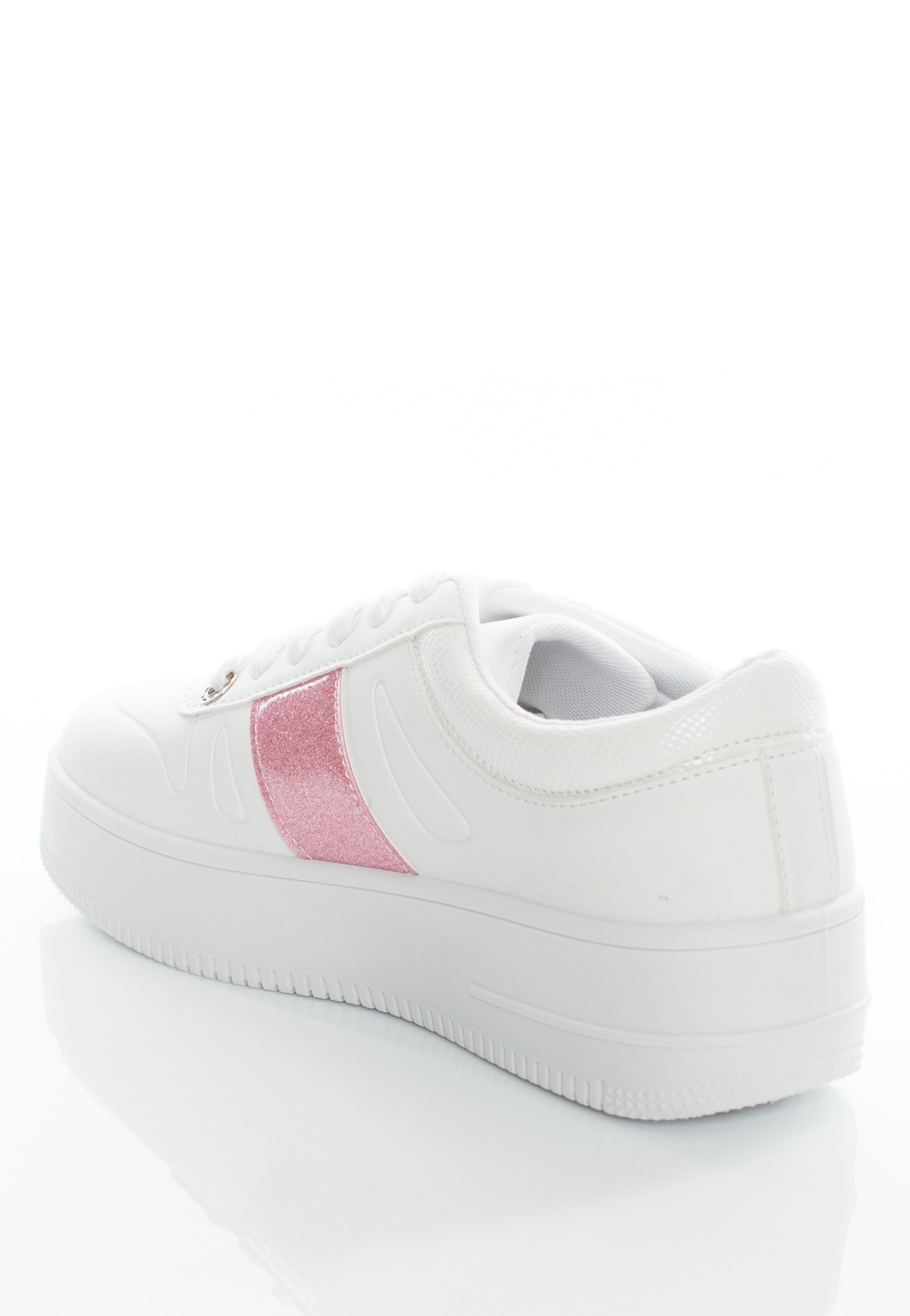 Koi Footwear - Eternia Pink Stripe Platform White - Girl Shoes | Women-Image