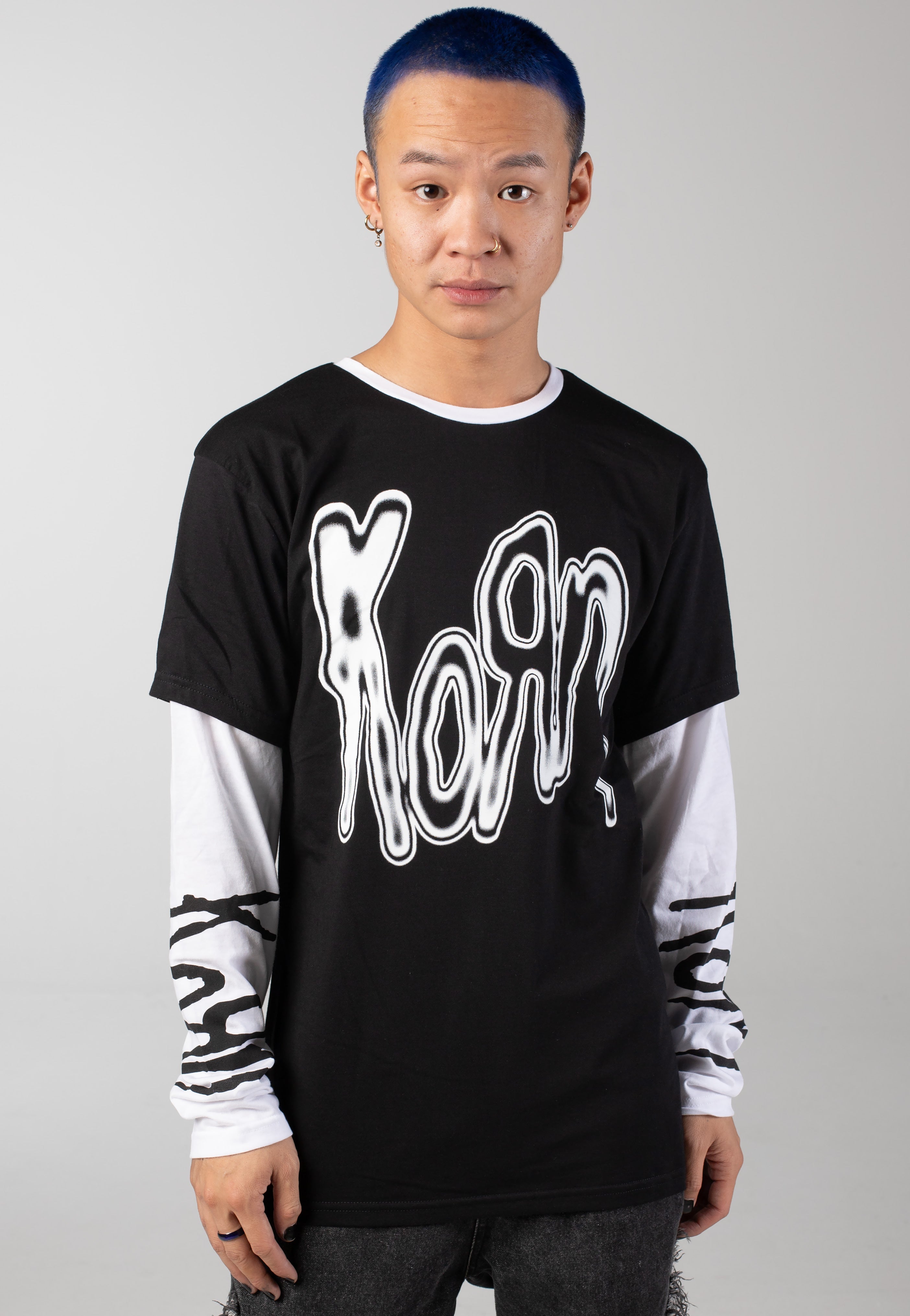 Korn - Metallic Logo - Longsleeve | Men-Image
