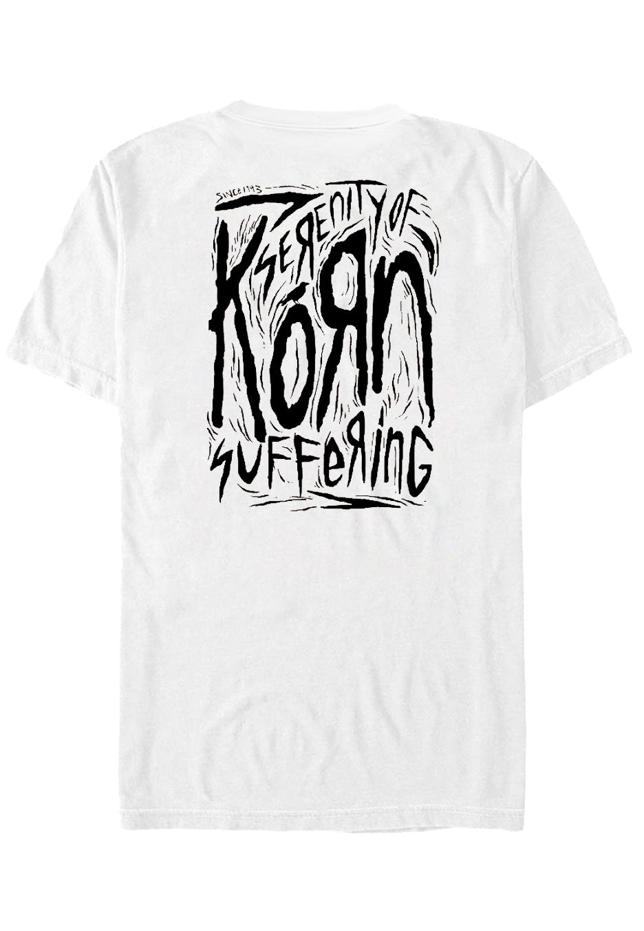 Korn - Scratched Type White - T-Shirt | Nuclear Blast