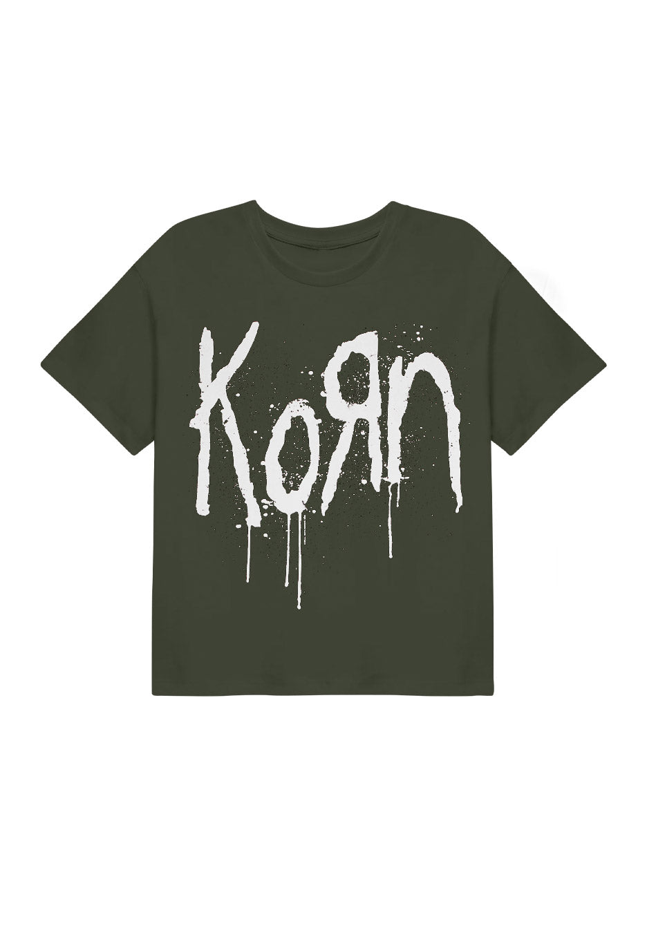 Korn Still A Freak Cropped Khaki T-Shirt