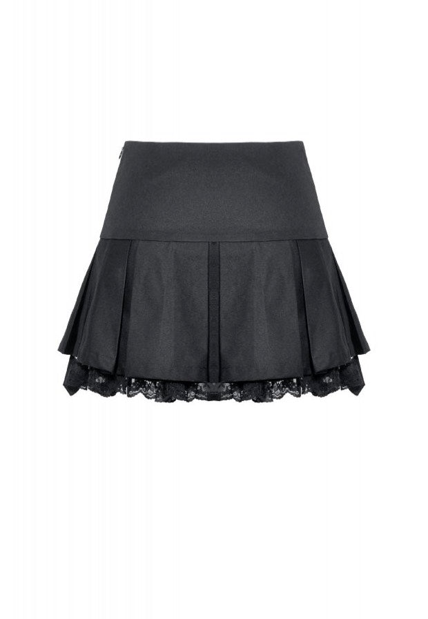 Dark In Love - Punk Metal Pleated Mini - Skirt