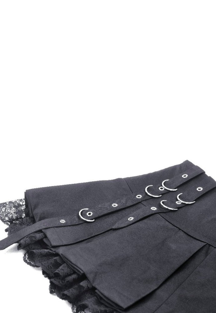 Dark In Love - Punk Metal Pleated Mini - Skirt