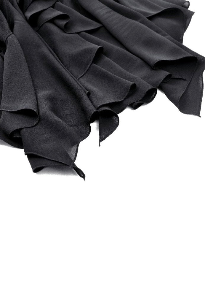 Dark In Love - Black Mermaid Ruffle Slim Long - Skirt