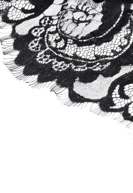 Dark In Love - Gothic Heart Embroidered Black Maxi - Skirt | Women-Image