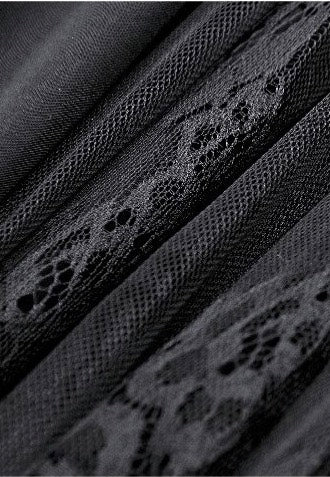 Dark In Love - Gothic Heart Embroidered Black Maxi - Skirt | Women-Image