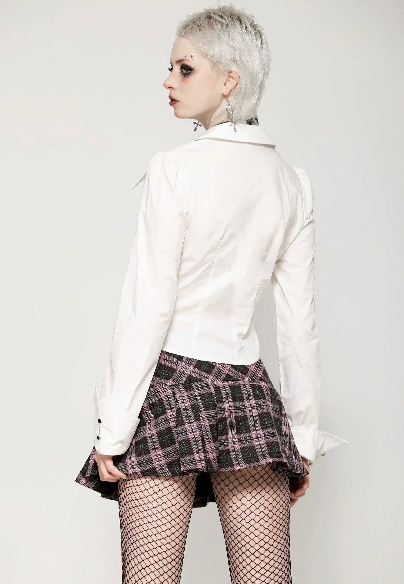Dark In Love - Punk Pink Plaid - Skirt | Women-Image