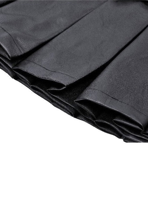 Dark In Love - Punk Sassy Girl Black PU Leather Low-Waisted - Skirt | Women-Image