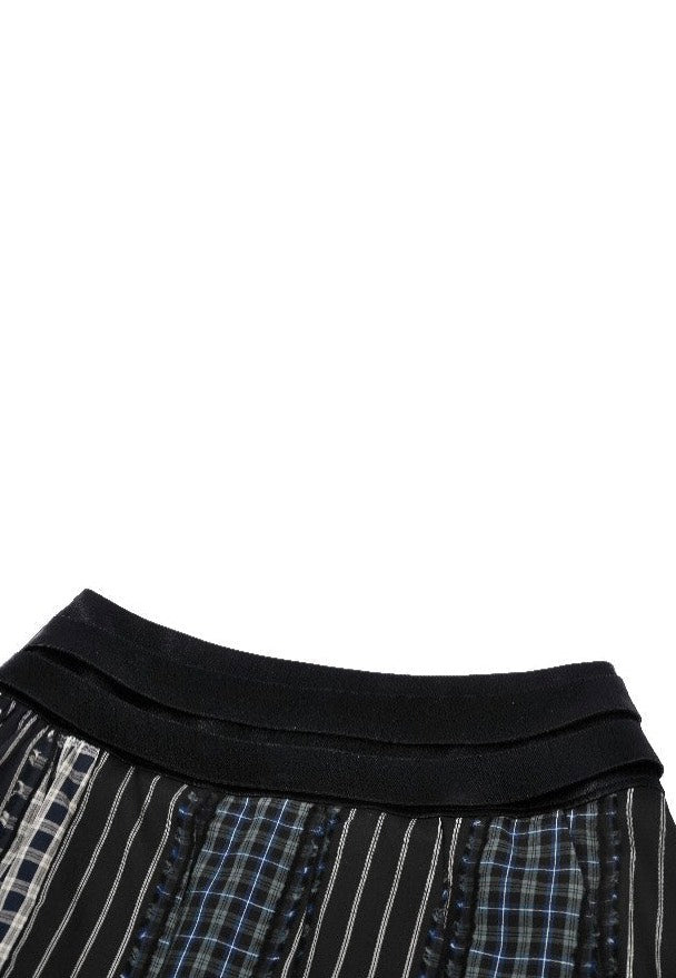 Dark In Love - Colorful Plaid Patchwork Leather-Waist - Skirt | Women-Image