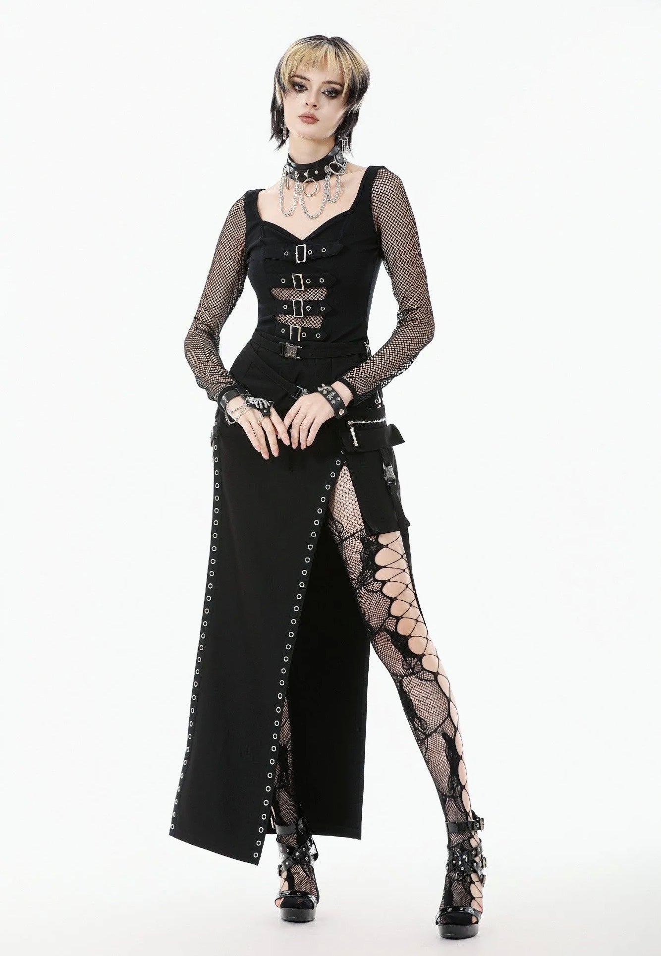 Dark In Love - Punk High-Slit - Skirt | Women-Image