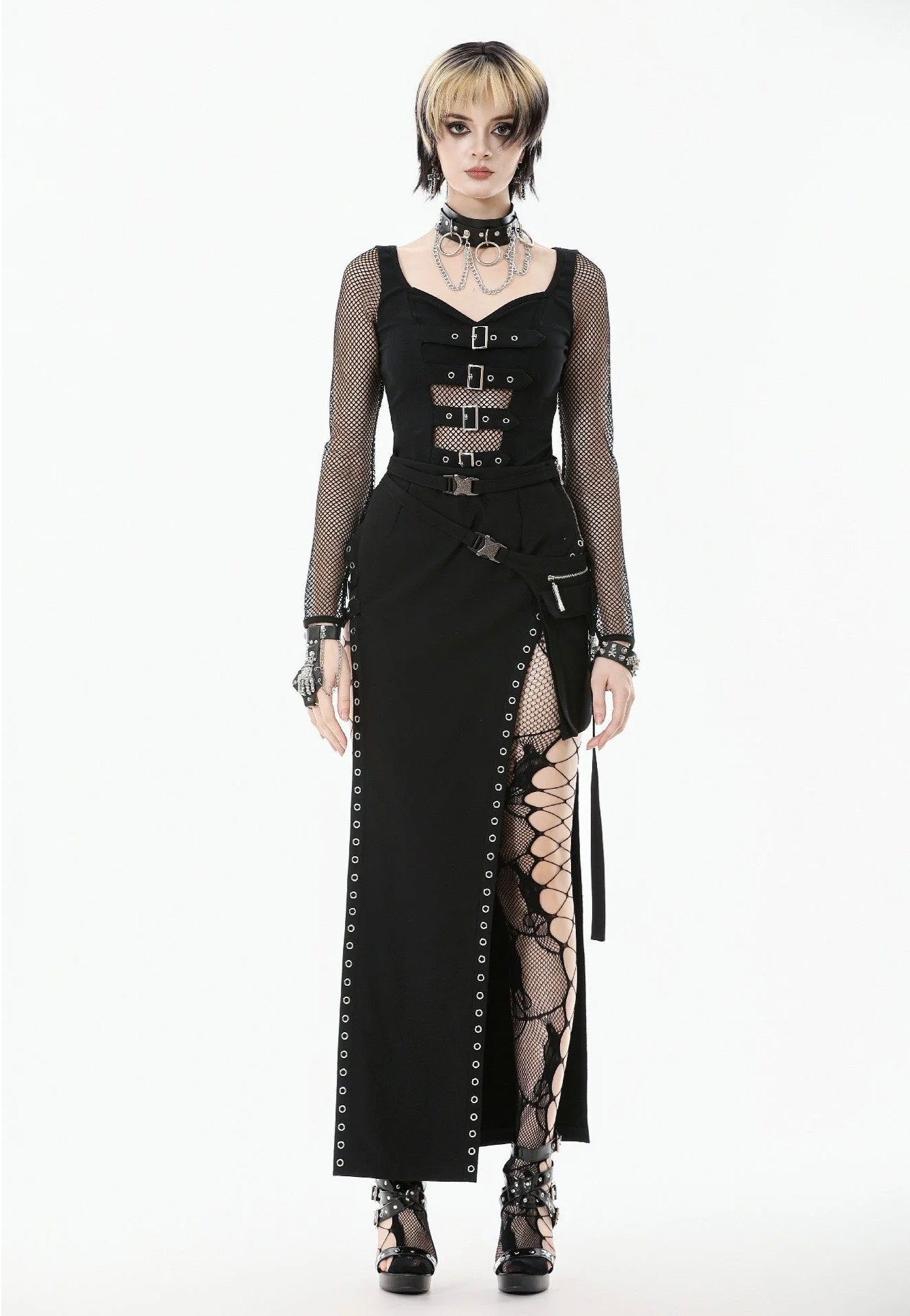 Dark In Love - Punk High-Slit - Skirt | Women-Image